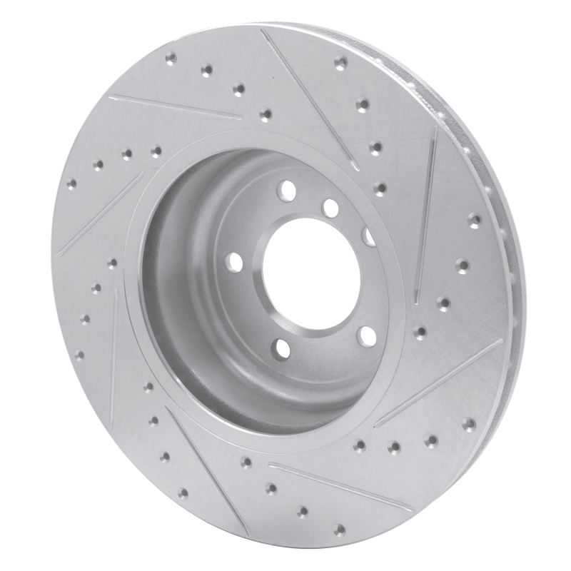 BMW Z4 Brake Rotor (1) - Front Left - R1 Concepts - Drilled & Slotted - Silver - `11-`16